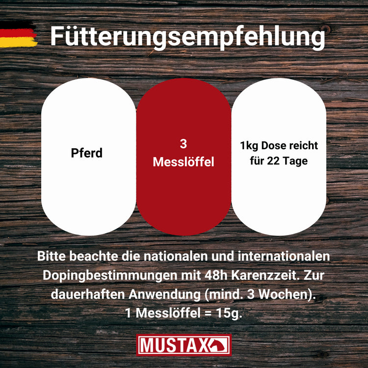 MUSTAX Fütterungsempfehlung