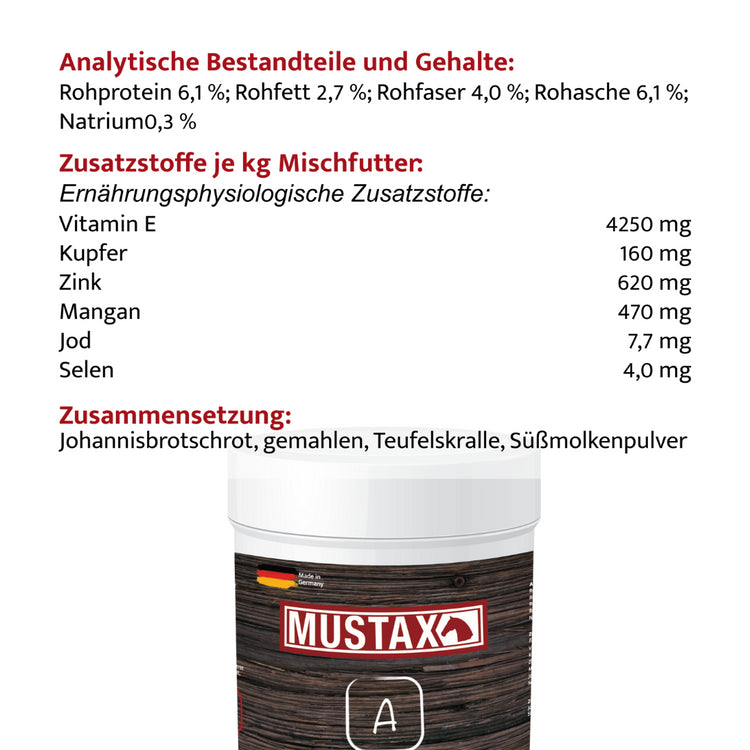 MUSTAX A, Arthrose Pferd, Pferd Gelenkprobleme, Teufelskralle Pferd, Spat, Gelenkprobleme Pferde, Ältere Pferde